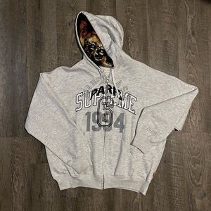 Supreme x MM6 Maison Margiela gray zip sweater